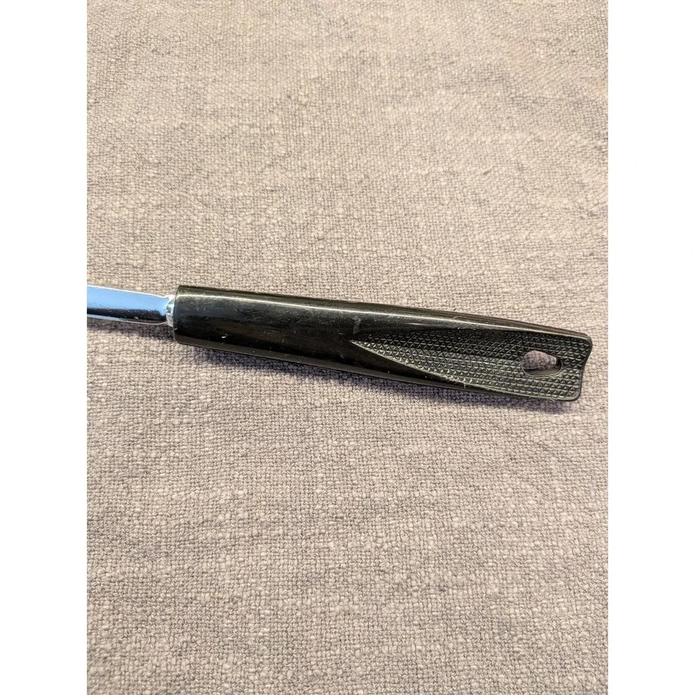 Vintage EKCO Chromium Plated Serving Spoon Black Handle Made in USA
